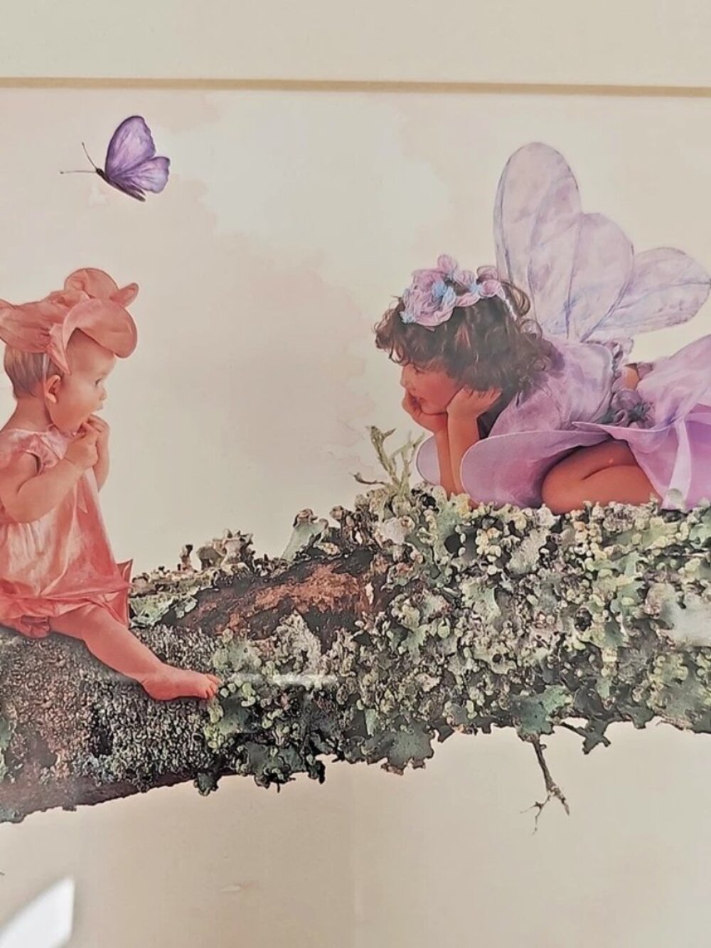 "Fairies" Lithograph Print by Anne Geddes, Framed / Print is 10" x 20" Vintage - Picture 2 of 8